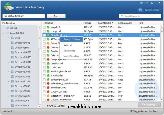 Wise Data Recovery 6.1.3.495 Crack Torrent With Keygen Free Download [Win/Mac]